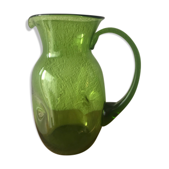 Green glass pitcher