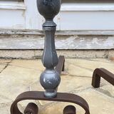 Pair of vintage geometric fire dogs