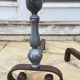 Pair of vintage geometric fire dogs