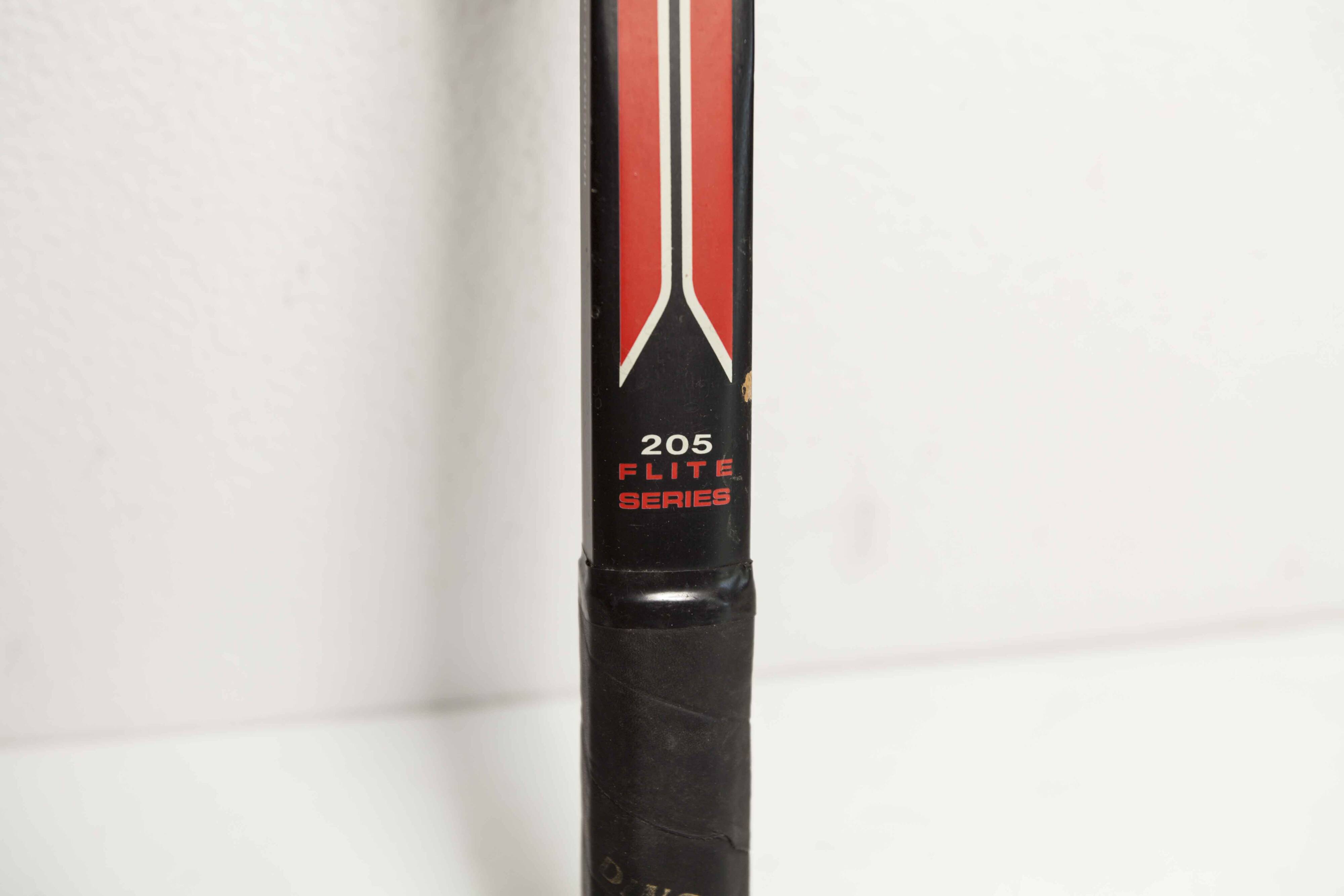 1970 Spalding black and red wooden tennis racket