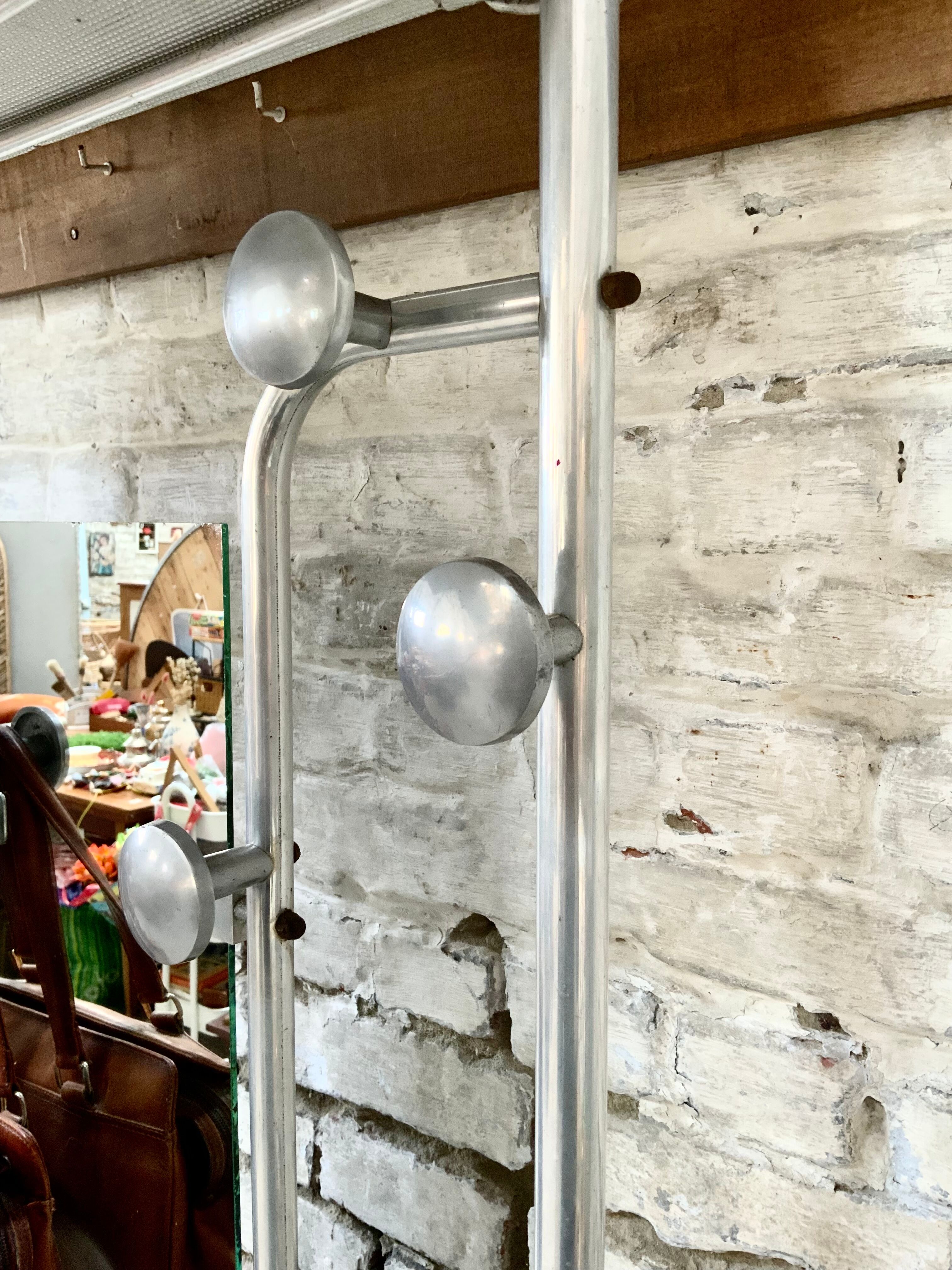 Cloakroom with aluminum coats