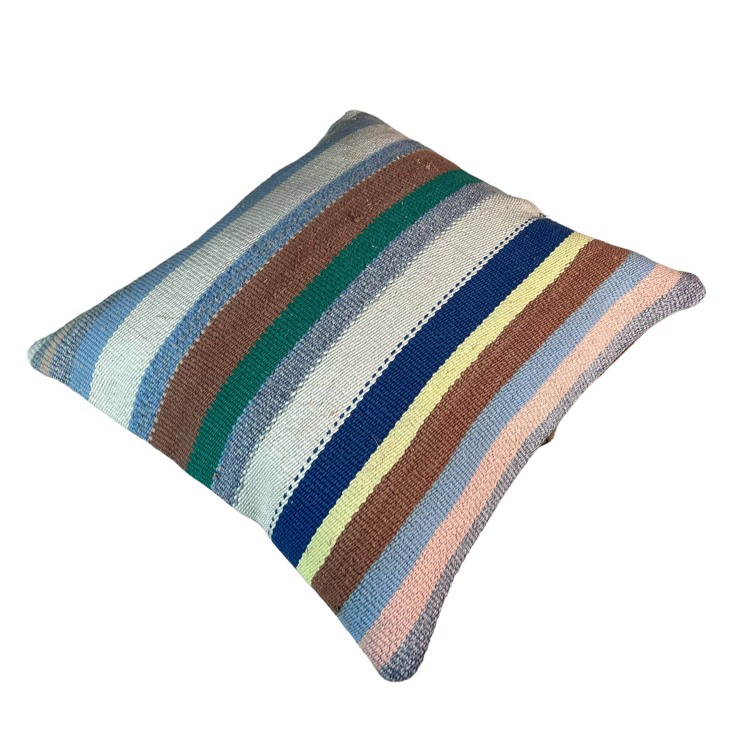 VINTAGE TURKISH KILIM CUSHION COVER , 45 X 45 CM