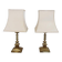 Lampes de chevet dorées, années 1970