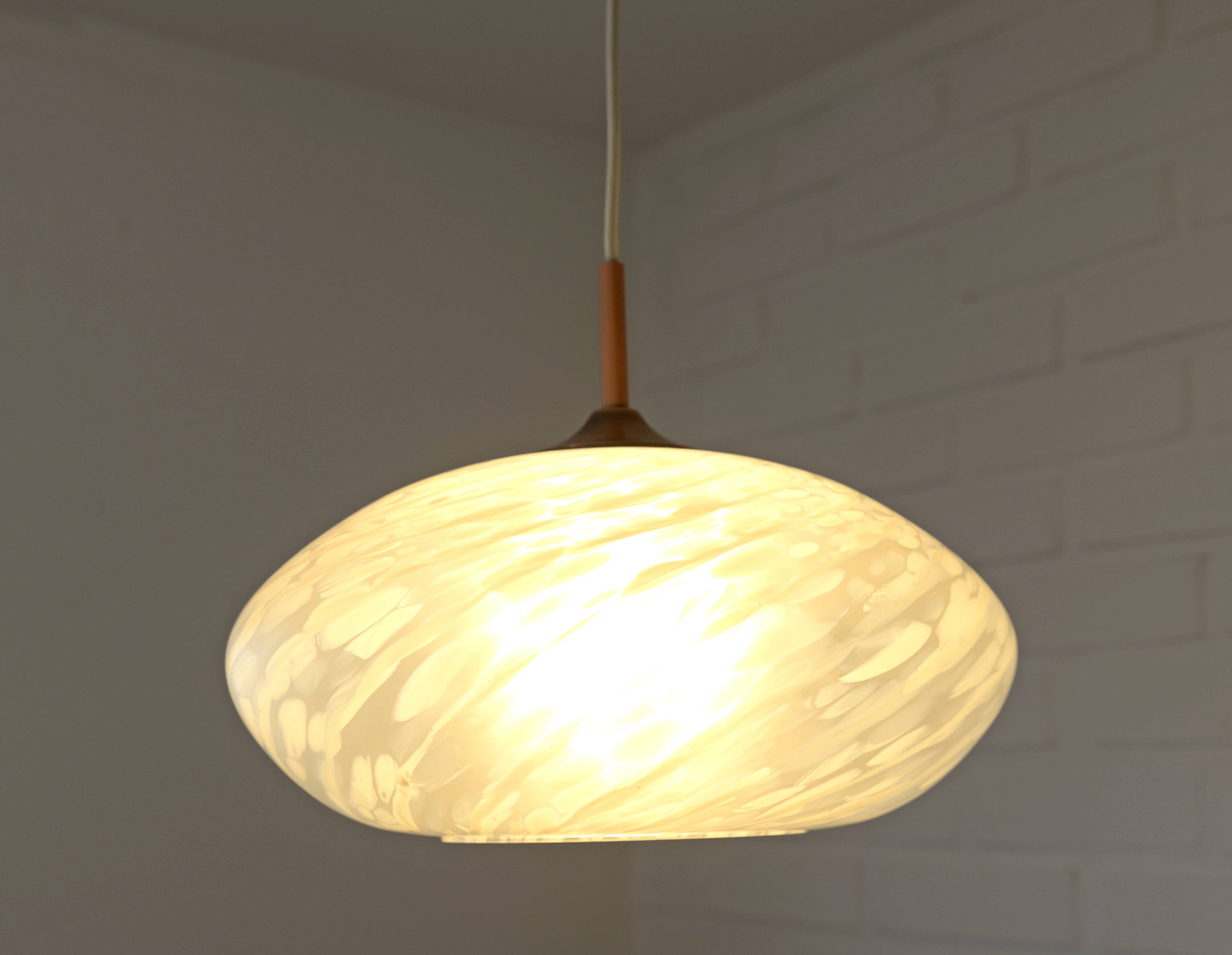 Vintage chandelier / Murano glass hanging lamp / Unique light fixture / Pendant light / Italy 1980s