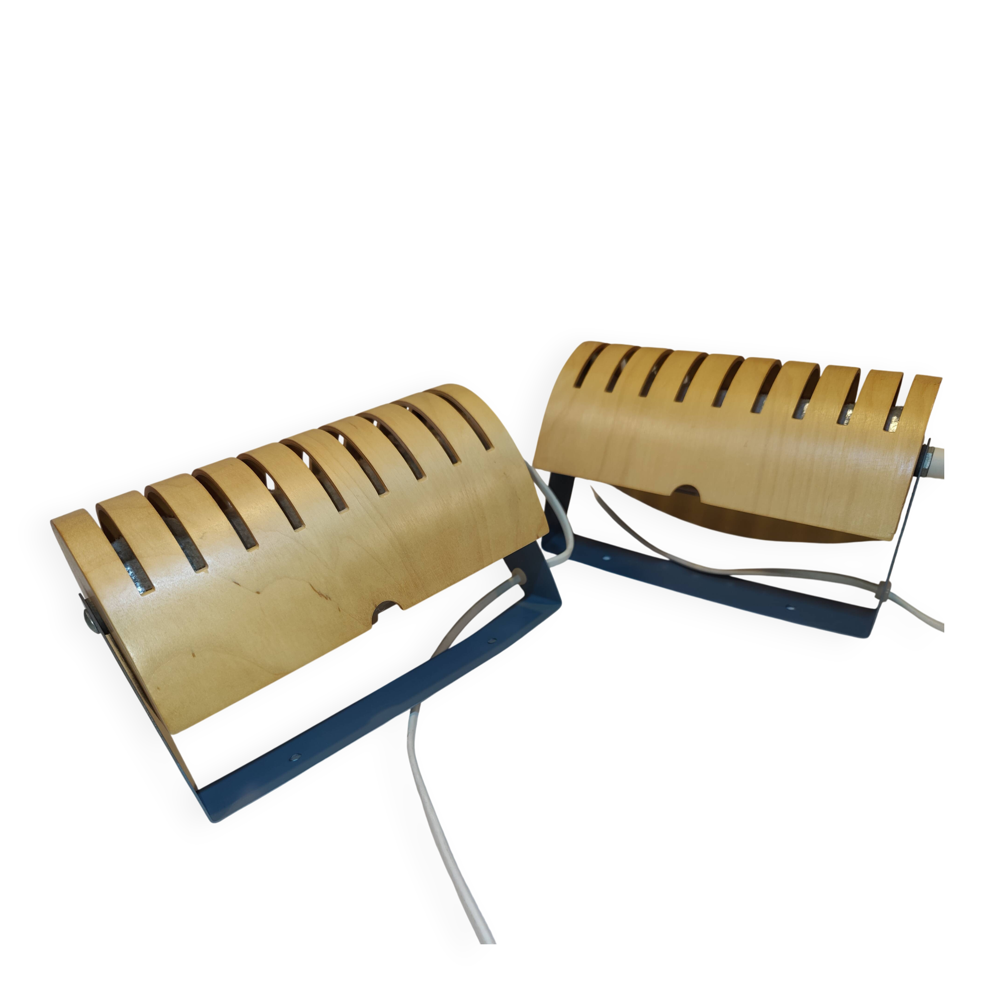 Ikea Strimma wooden wall lights, 1980s, Scandinavian design.