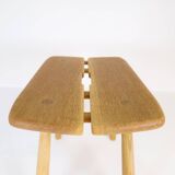 Sculptural mid-century stool in solid oak by Carl Gustaf Boulogner, Sweden, 1950s.