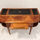 Bureau vintage façade galbée, cuir noir, bronze –compartiments secrets