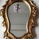 Mirror Rocaille style gilded with gold leaf 42 x 26 cm