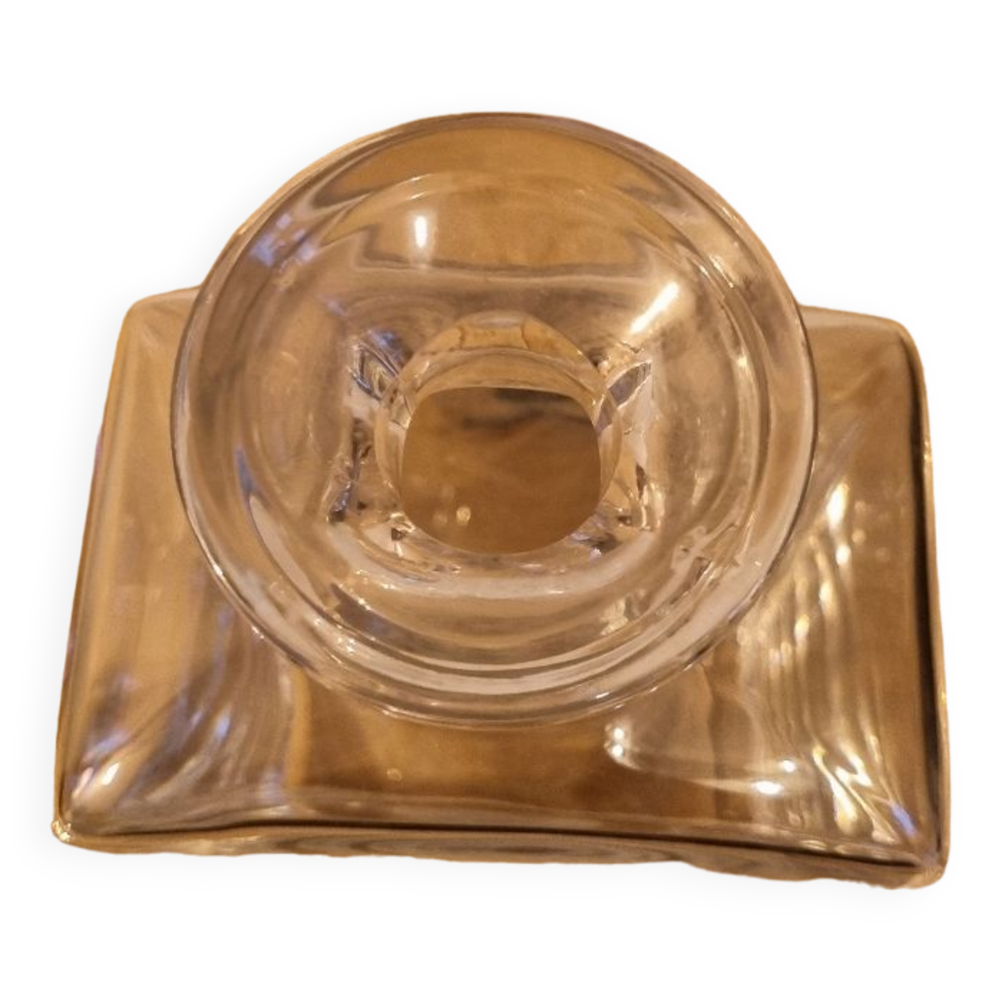 Antique glass spirit decanter with its cap