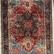 Ancient Heriz Carpet – Cobalt Blue & Indigo – 330 x 218 cm