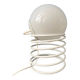Large mid-century opaline milk glass spiral table lamp