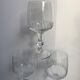 Set of 6 small crystal wine glasses engraved 30-40s