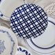 6 vintage earthenware and blue and white porcelain dessert plates - Roxanna lot