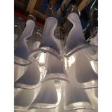 Lustre blanc et transparent en verre de murano « selle » d50