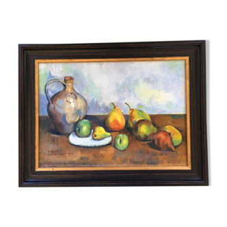 Table fruits and jug