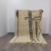 Tapis berbère en laine naturel traditionnelle fait main 2/3 m