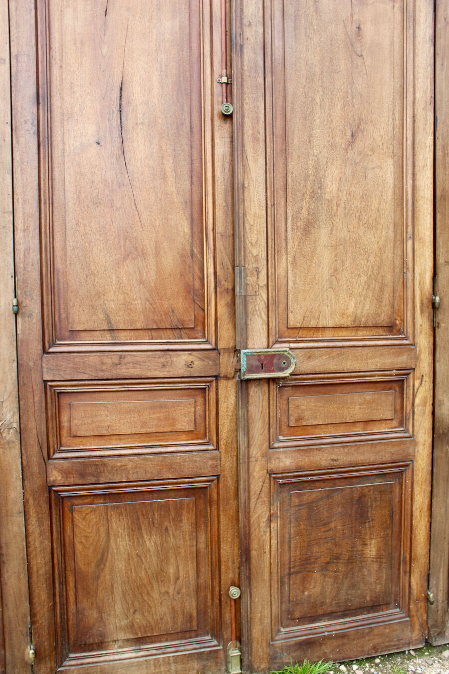Woodwork Double Walnut Doors with Frame, Double Side XIXth