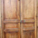 Woodwork Double Walnut Doors with Frame, Double Side XIXth