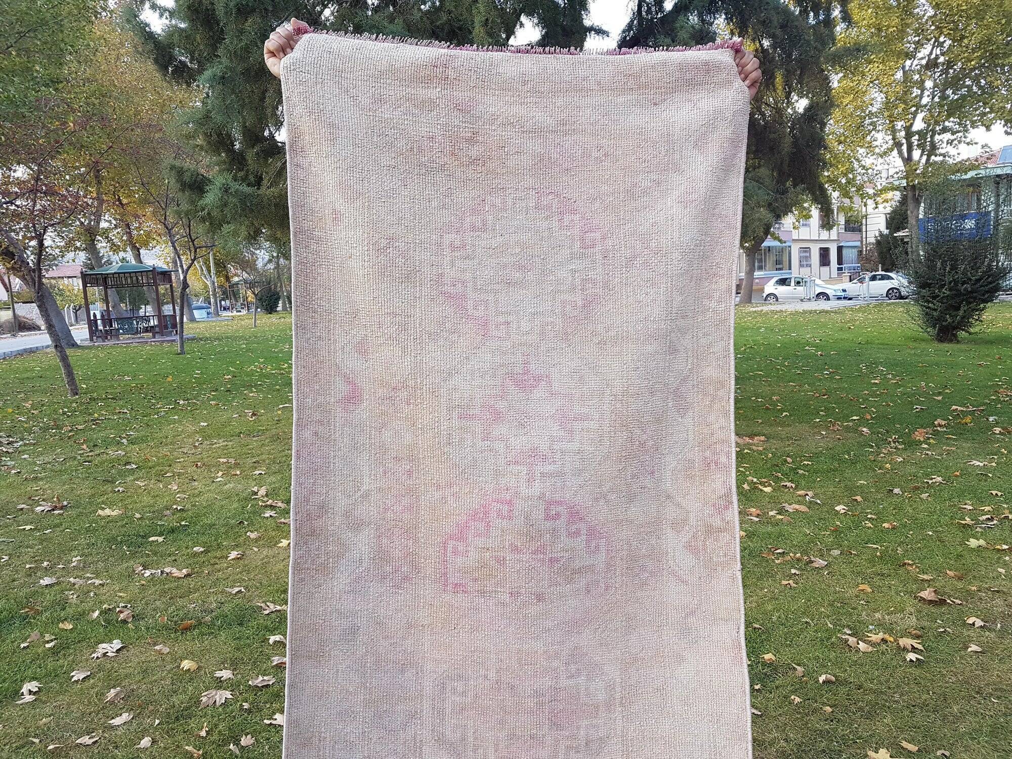 Vintage Turkish hallway rug 90x430 cm