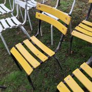 Set of 13 garden chairs made of iron slats and tubes