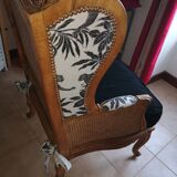 Antique wingback armchair