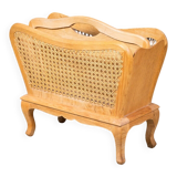 Magazine Rack in Oak and Rush, Denmark, 1960s