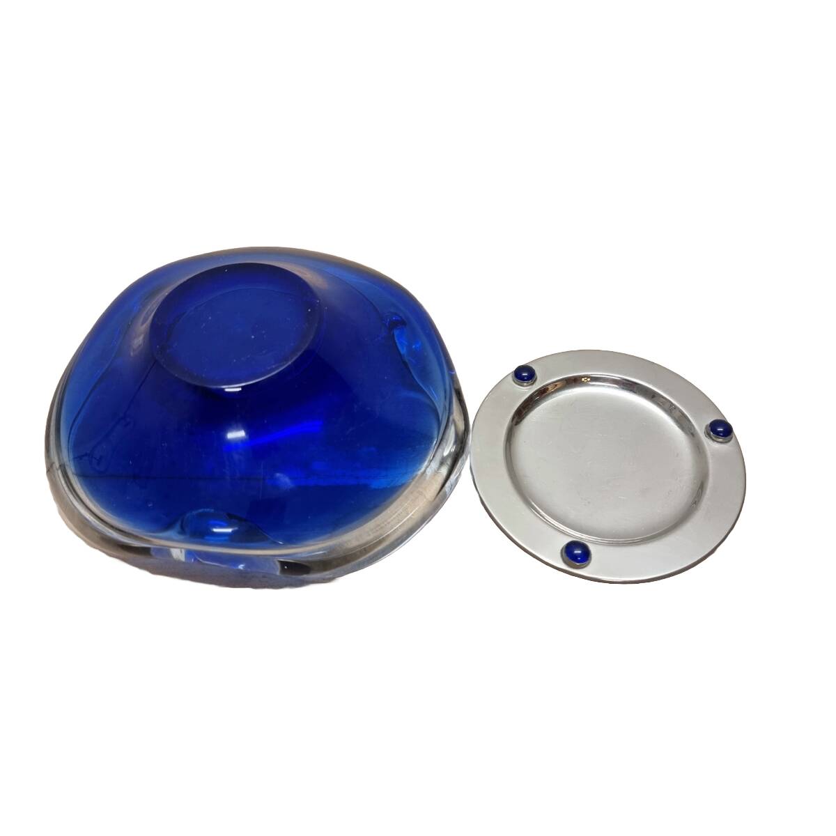 Blue Murano Glass Bowl, 1990s, Vintage