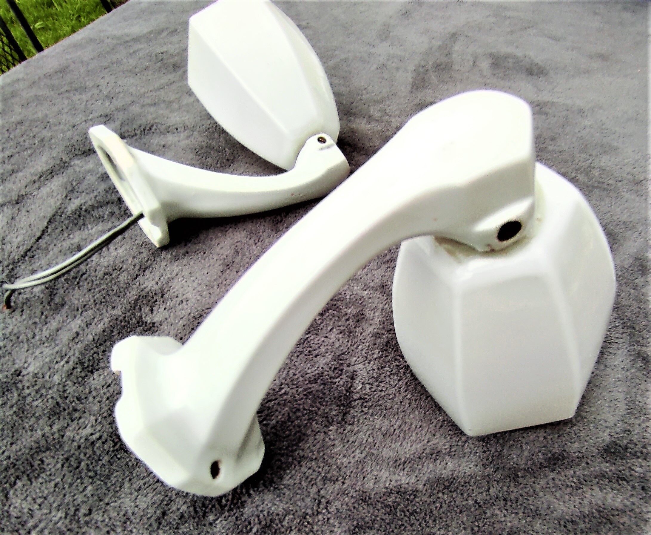 Pair of white opaline sconces early 20th century