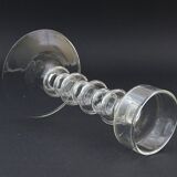 Vintage candlestick in mouth-blown clear glass