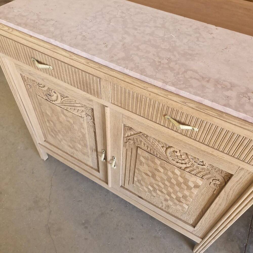 Art Deco buffet in pink marble