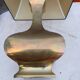Bronze lamp and dark brown fabric shade