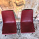Pair of grosfillex chairs ref 2005 black metal and vintage burgundy shell -