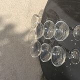 6 vintage transparent glass champagne glasses