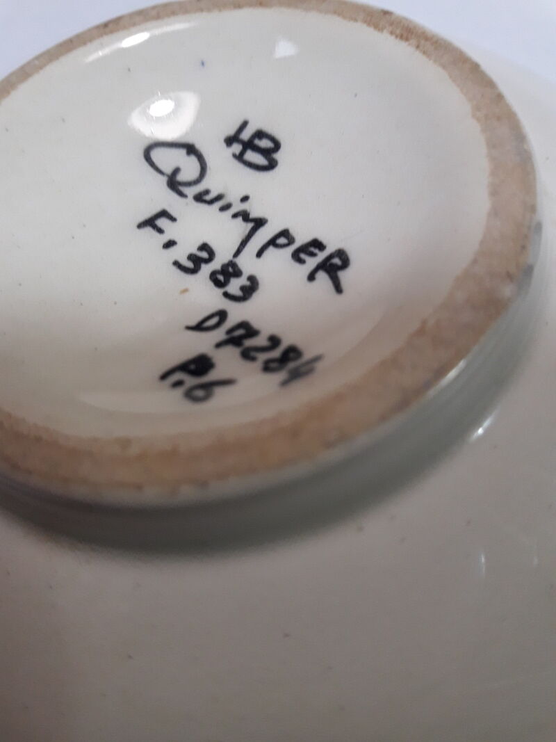 Bowl with ears HB Quimper with name Alain