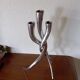 Entwined candle holder in cast aluminum lo