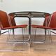 Set of mid-century design chrome dining chairs and table, 1970s