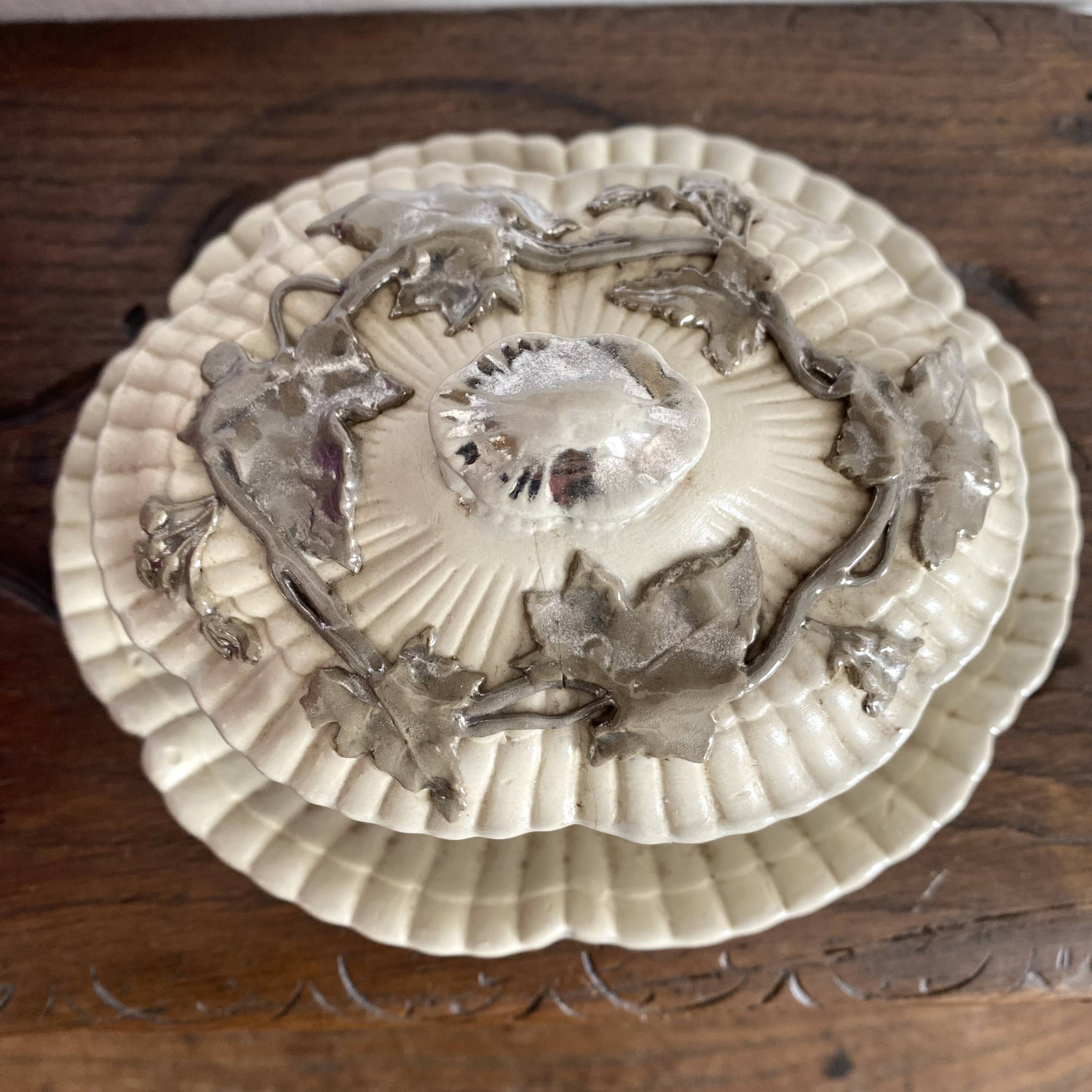 Antique Villeroy & Boch butter or sugar dish, late 19th century