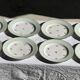 Set of 15 vintage turquoise dinner plates with gold trim and pink flowers D23.