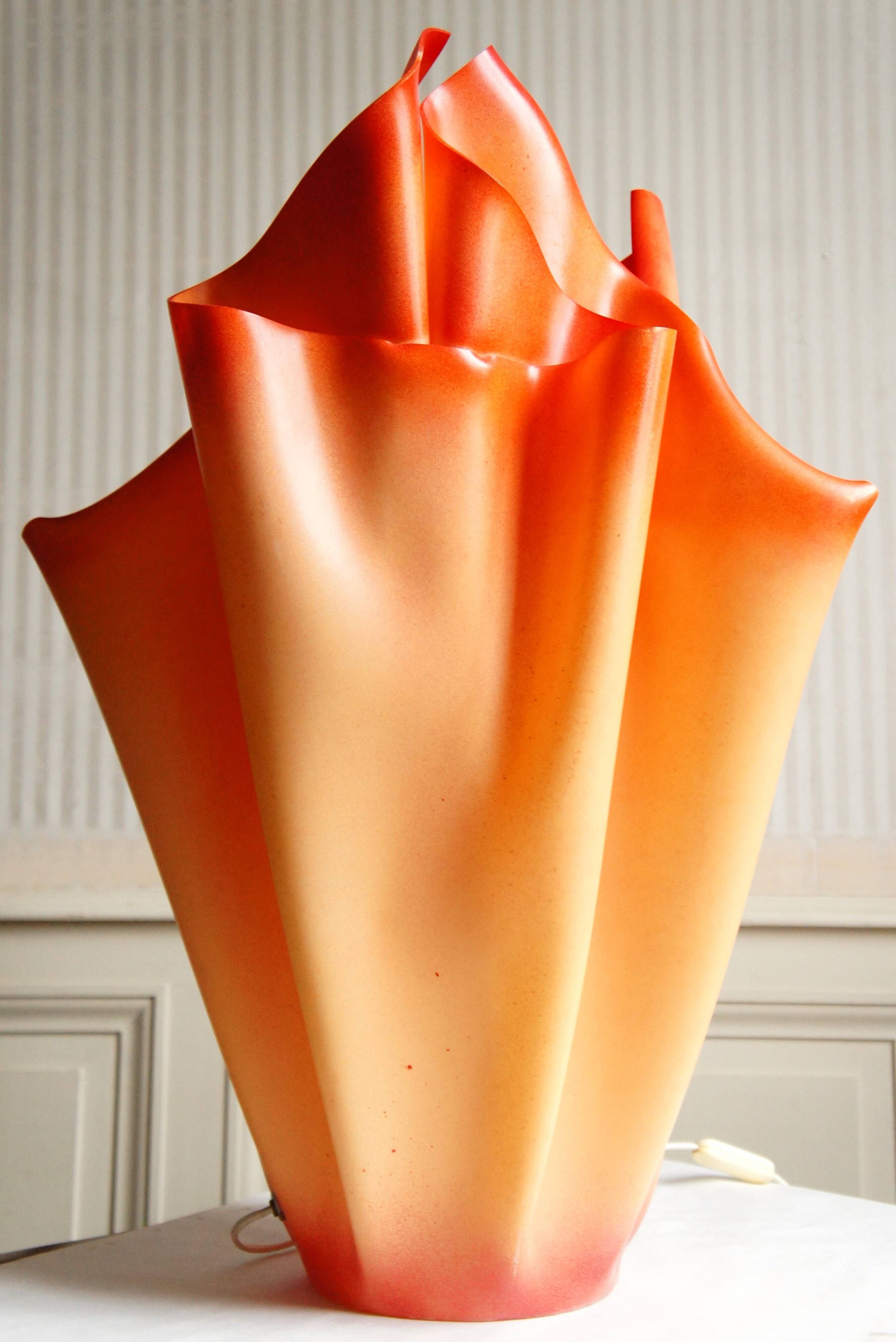 Xl lamp in draped resin, in the style of georgia jacob