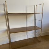 Self vintage metal wall shelf imitation wood in string or tomado style