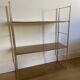 Self vintage metal wall shelf imitation wood in string or tomado style