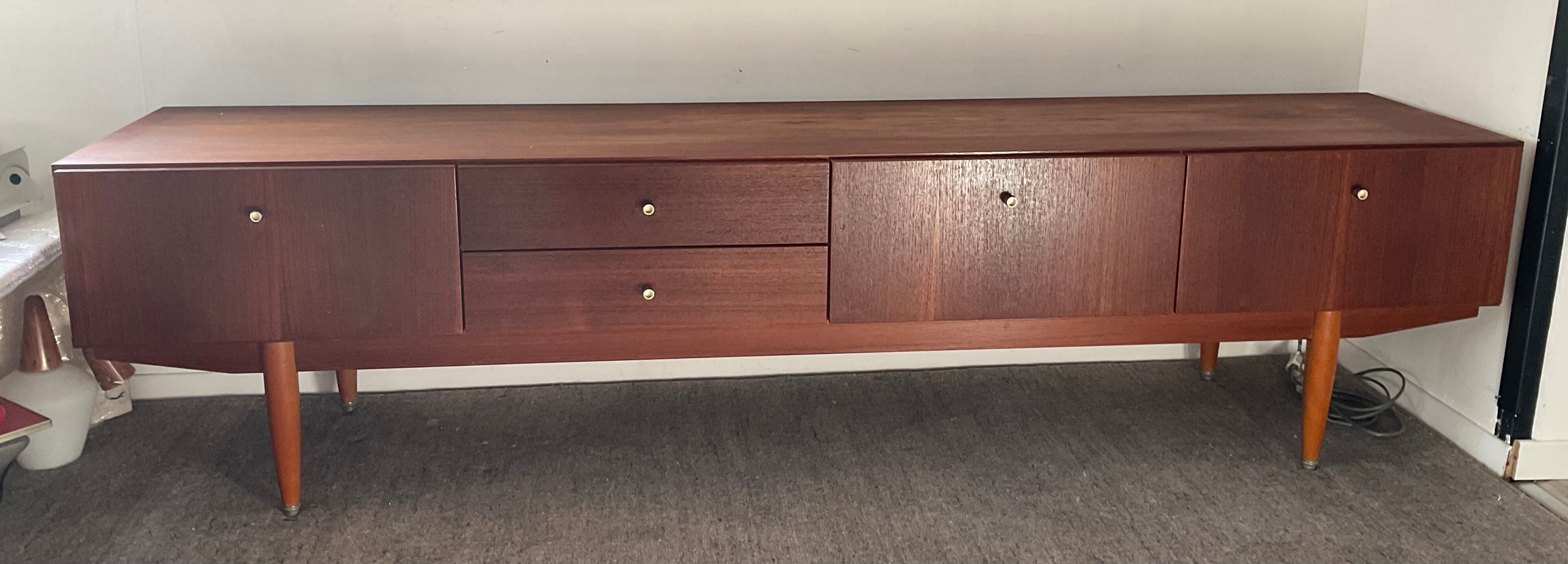 Scandinavian teak row from the 60s and 70s