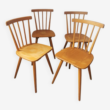 Set de 4 chaises à barreaux style scandinave vers 1960