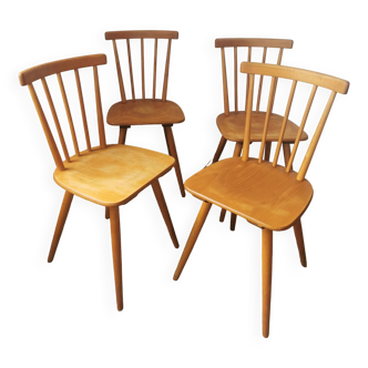 Set de 4 chaises à barreaux style scandinave vers 1960