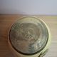 Vintage enamelled brass round vase with handmade floral decoration.