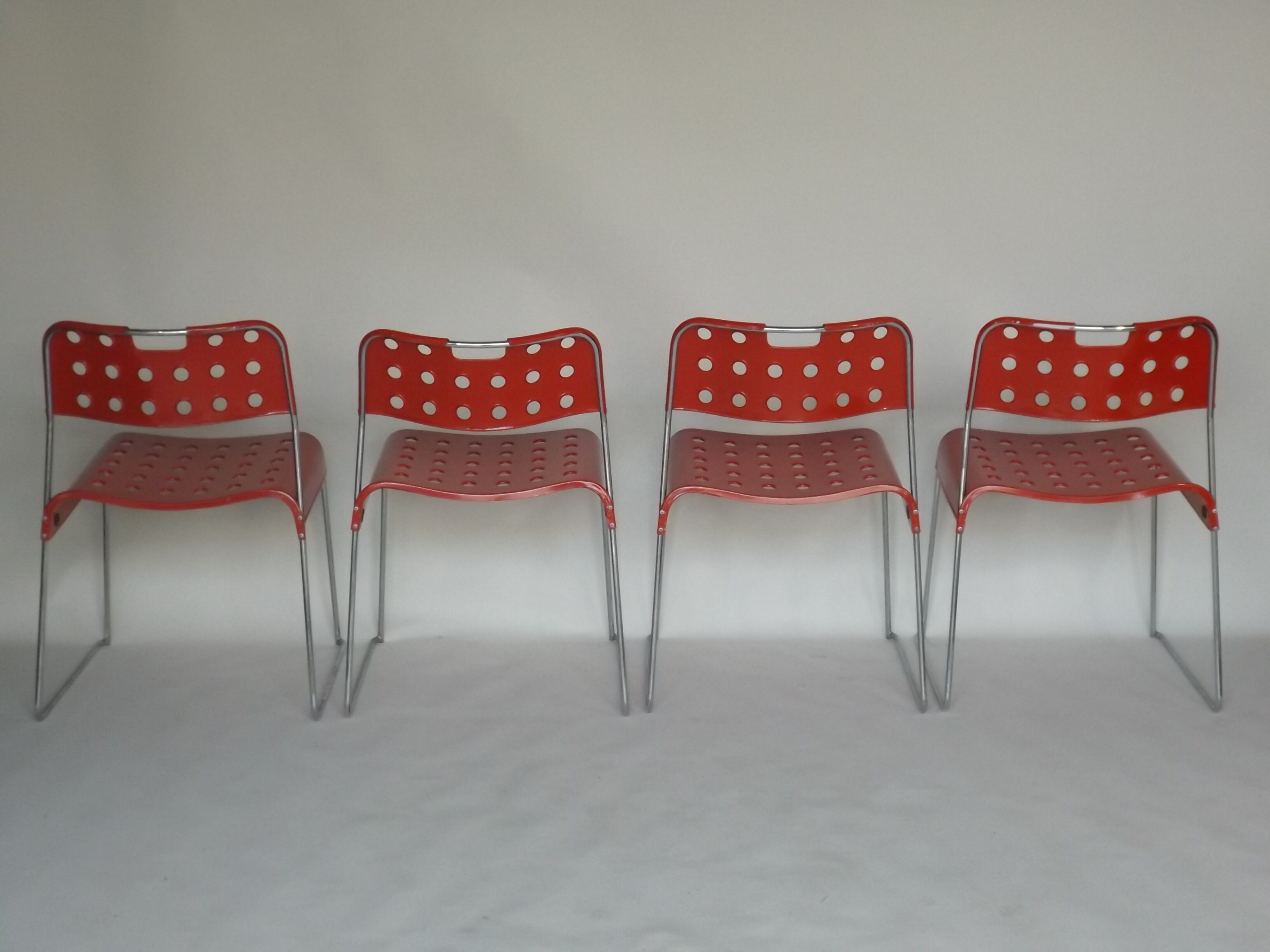 4 chaises "omstak" de Rodney Kinsmann par Bieffeplast, Italie, 1970