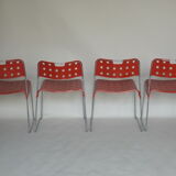 4 chaises "omstak" de Rodney Kinsmann par Bieffeplast, Italie, 1970