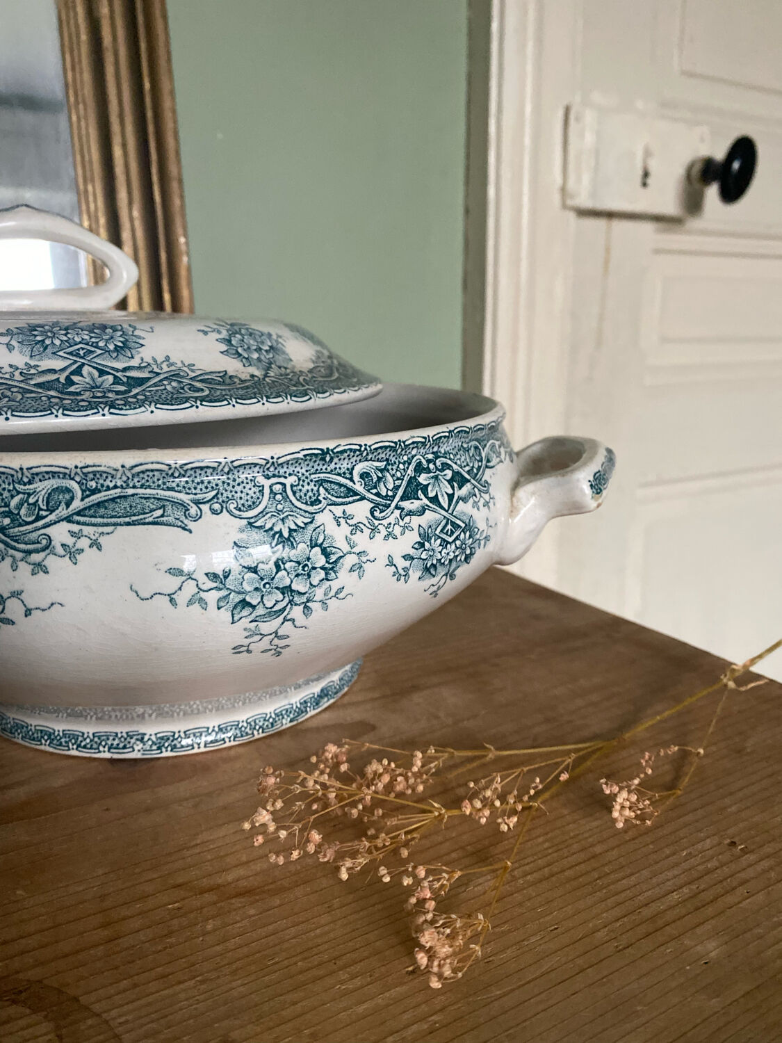 Old tureen or vegetable in Iron Earth Prima de Saint Amand