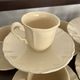 Ivory ribbed café service 7 cups Sarreguemines