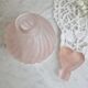 Vintage Pink Frosted Glass Bathroom Set Romantic Heart Decor